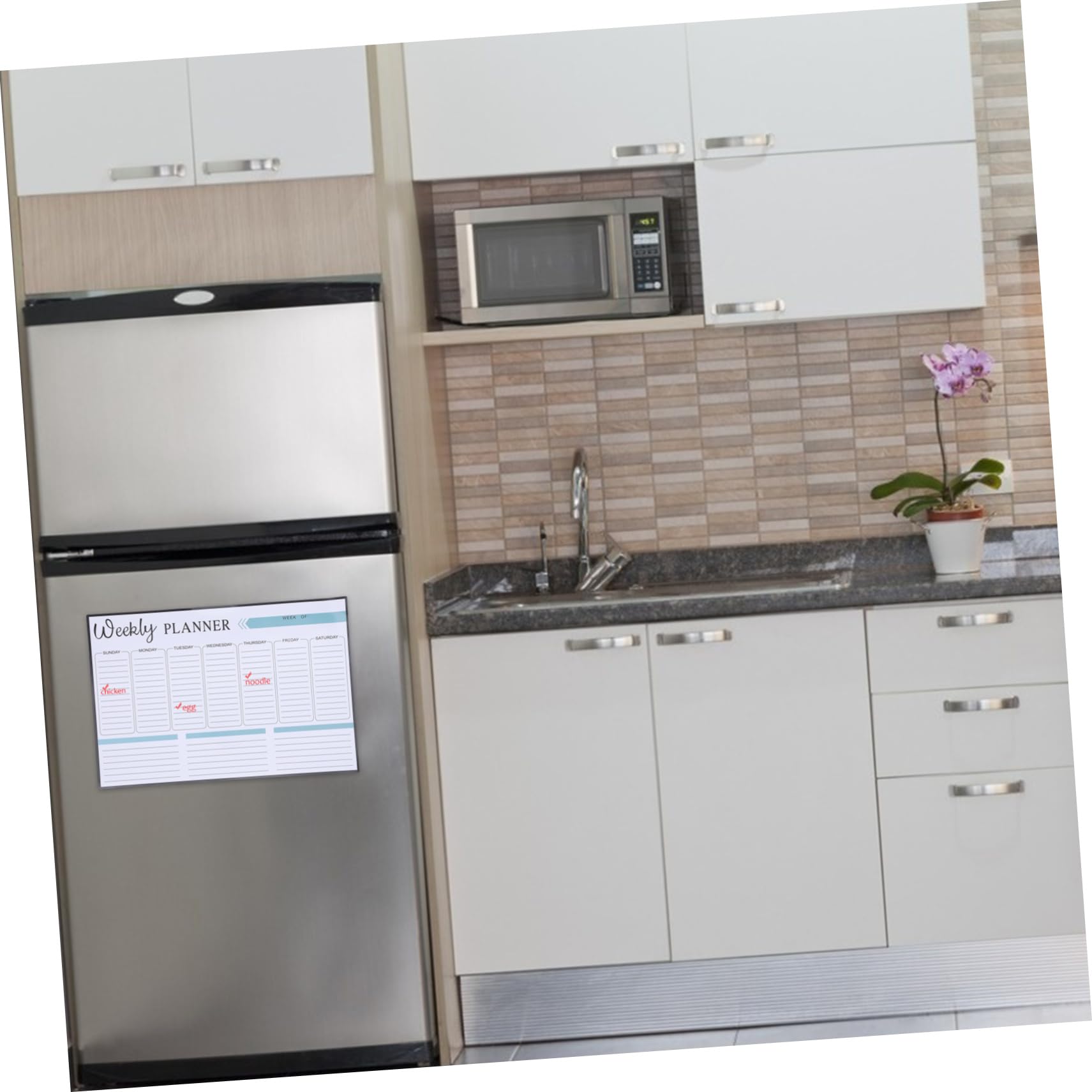 Tofficu 3 Pezzi Lavagna Magnetica Settimanale Effaçabile con Adesivo Pianificatore Promemoria e Organizzatore Orario per Casa Ufficio e Scuola Stickers per Frigorifero e Superfici