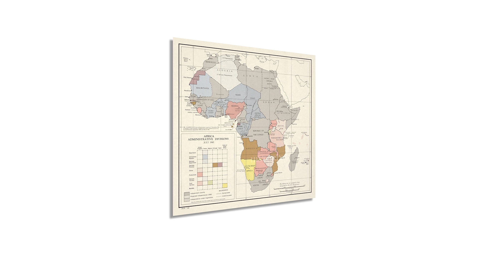 未開封 　イギリス　アンティーク　アフリカの地図 1500年代のアフリカの地図 034 古代旧世界地図作成 探検