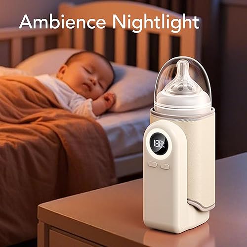 Miniatura 5 de BRRNOO Portable Bottle Warmer Fast Heating Adjustable Temperature Rechargeable Travel Baby Milk Water Warmer for Home Outdoor Use