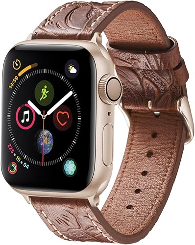 Correas de reloj de cuero compatibles con Apple Watch 38401.614 in 4244451.929 in correa de repuesto de cuero genuino clásico vintage para hombres Correas de reloj de cuero compatibles con Apple Watch 38401.614 in 4244451.929 in correa de repuesto de cuero genuino clásico vintage para hombres