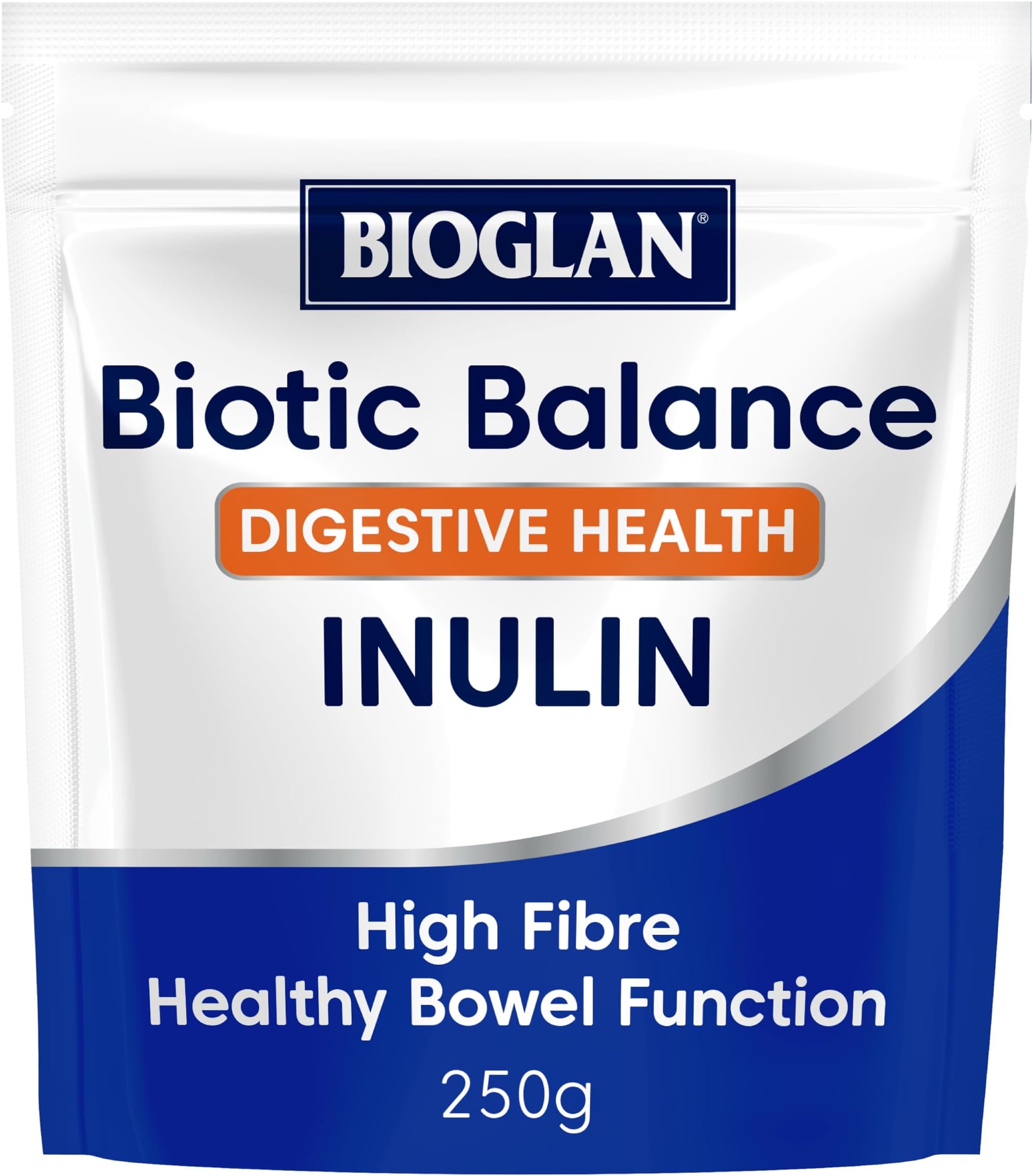 Bioglan Inulin | Fibre Supplement | Chicory Root | Contributes to Normal Bowel Function | 50 Serves | 250g Pack
