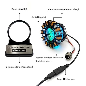 アーク リアクター MK1 ハートモデル LED 振動感知 USB 完成品 Amazon.co.jp: 新バージョン 1:1 アイアンマン アークリアクター