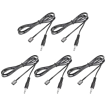 uxcell IR Infrared Emitter Extension Cable 4.9ft Long 45 Degree Emission Angle 3.5mm Jack Single Black Head 5pcs