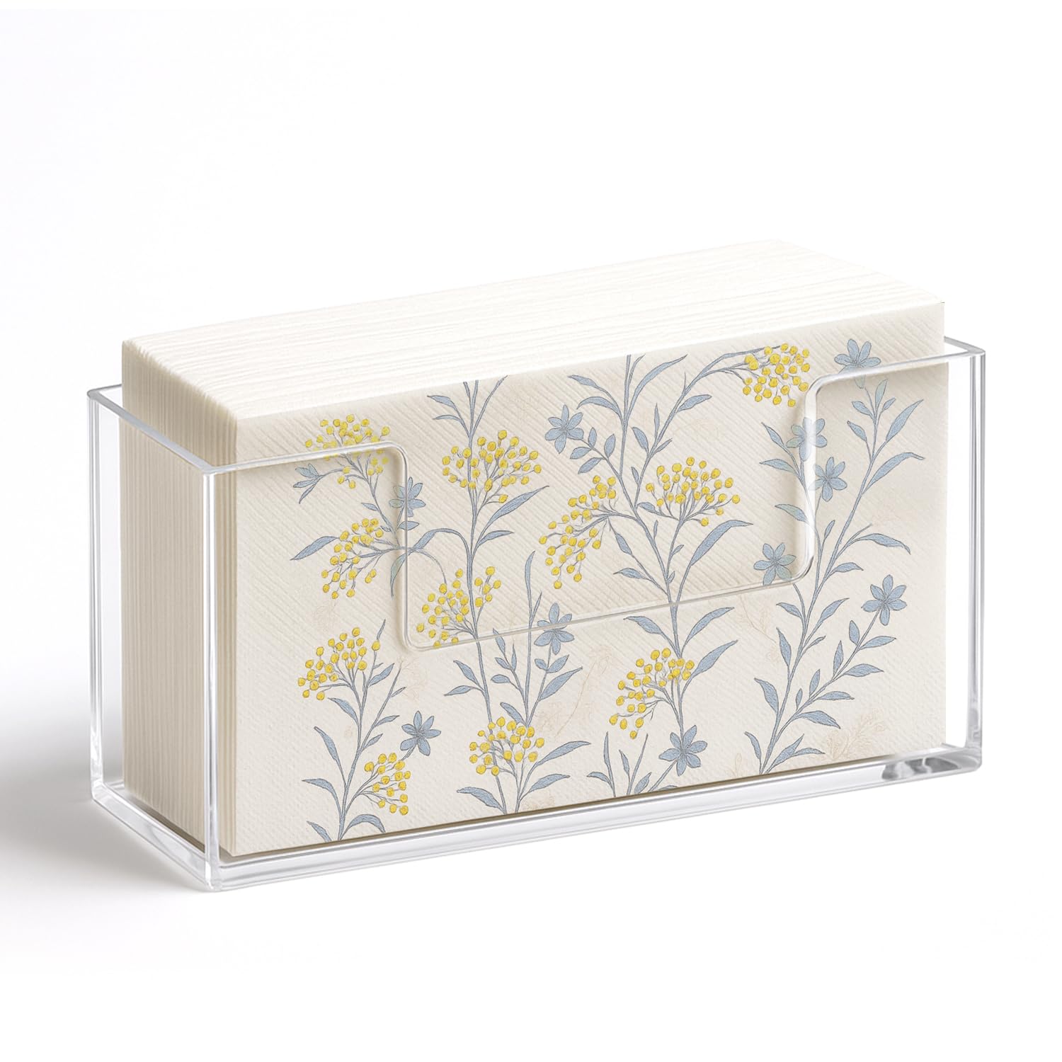 Acrylic Napkin Holder for Bathroom Hand Towel Stand Decor Vertical Guest Paper Towel Holders Table Napkin Tray for Kitchen Clear Disposable Face Towels Holder Modern Tissue Holders Napkins Dispenser