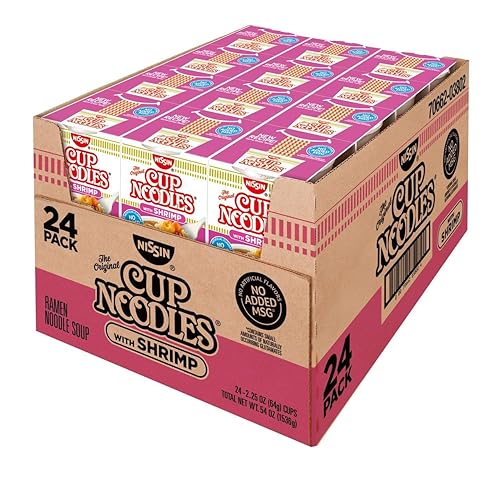 Producto de fideos Nissin Cup con camarones, 24 pk./2.25 oz.