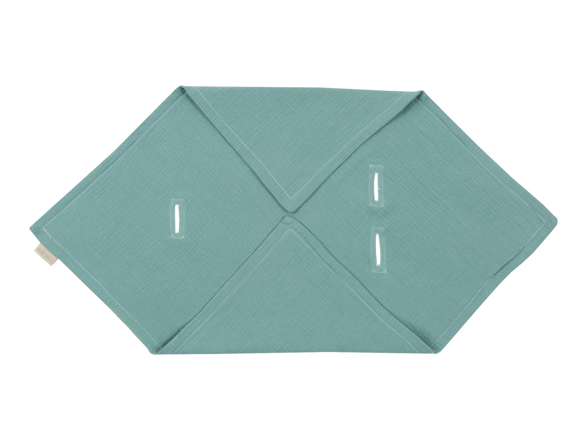 KraftKids Couverture pour nacelle en mousseline bleu nil - 75 x 75 cm - Couverture pour bébé en mousseline aérée et pratique pour les journées chaudes en été