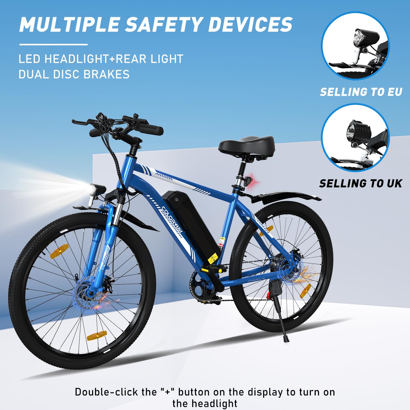 COLORWAY Bici Elettrica per Adulti, 26" Mountain Bike, Bicicletta Elettrica Commute E-bike con Batteria rimovibile 36V 15Ah, Display LCD, Doppio Freno a Disco ebike