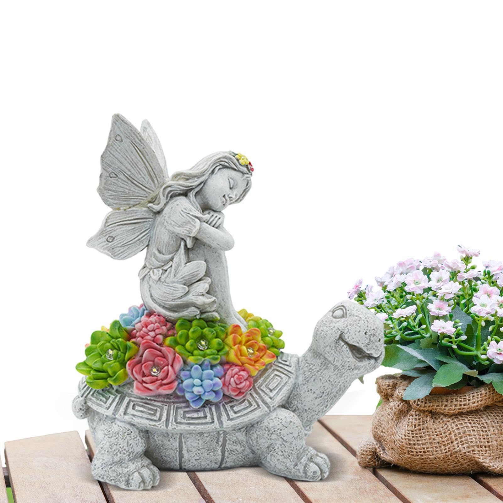 Statua da giardino solare - della statua della Decorazioni da giardino ad energia solare,Statue di tartarughe da giardino , leggere, attraenti e resistenti agli agenti atmosferici per il pr