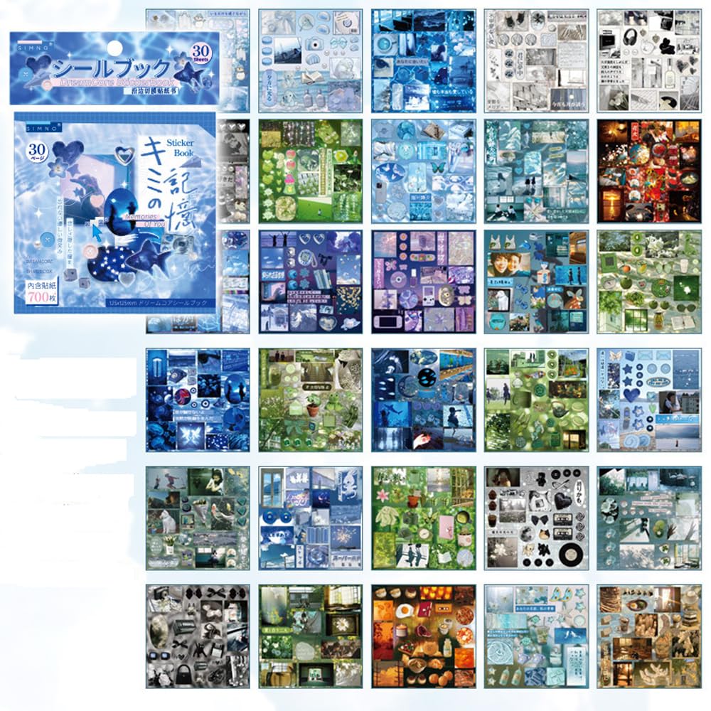 Alideco 30pcs Scrapbook Stickers Vintage Romantic Dreamscape Sticker Book for Adults Sticker journaling Stickers for Scrapbooking (nidejiyi)