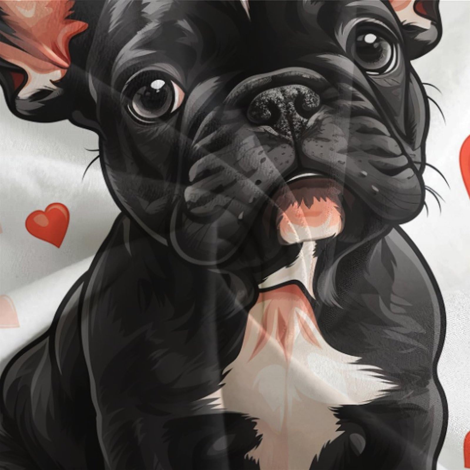 Stampato in 3D Bulldog francese Copertina Stampata Microfibra Disegnata Biancheria Da Letto Stile Morbido Con 2 Federe,Double（200x200cm）, Per Ragazzi Adulti