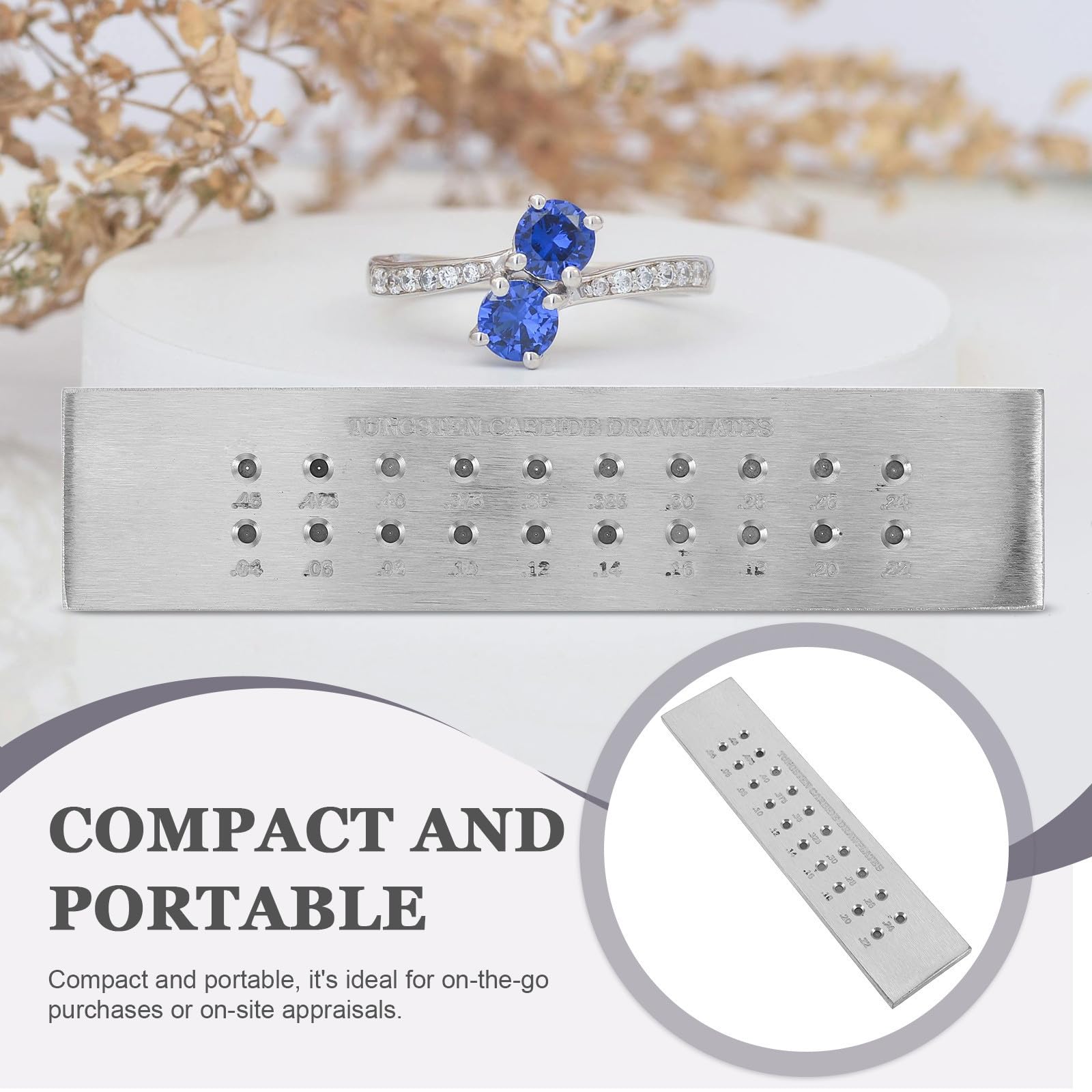 ibasenice Piastra Doppia Serie per Trafilatura in Acciaio Tungsteno e Foro Tondo Strumento Multifunzione per Filo d'oro e Argento per Produzione di Gioielli e Decorazioni