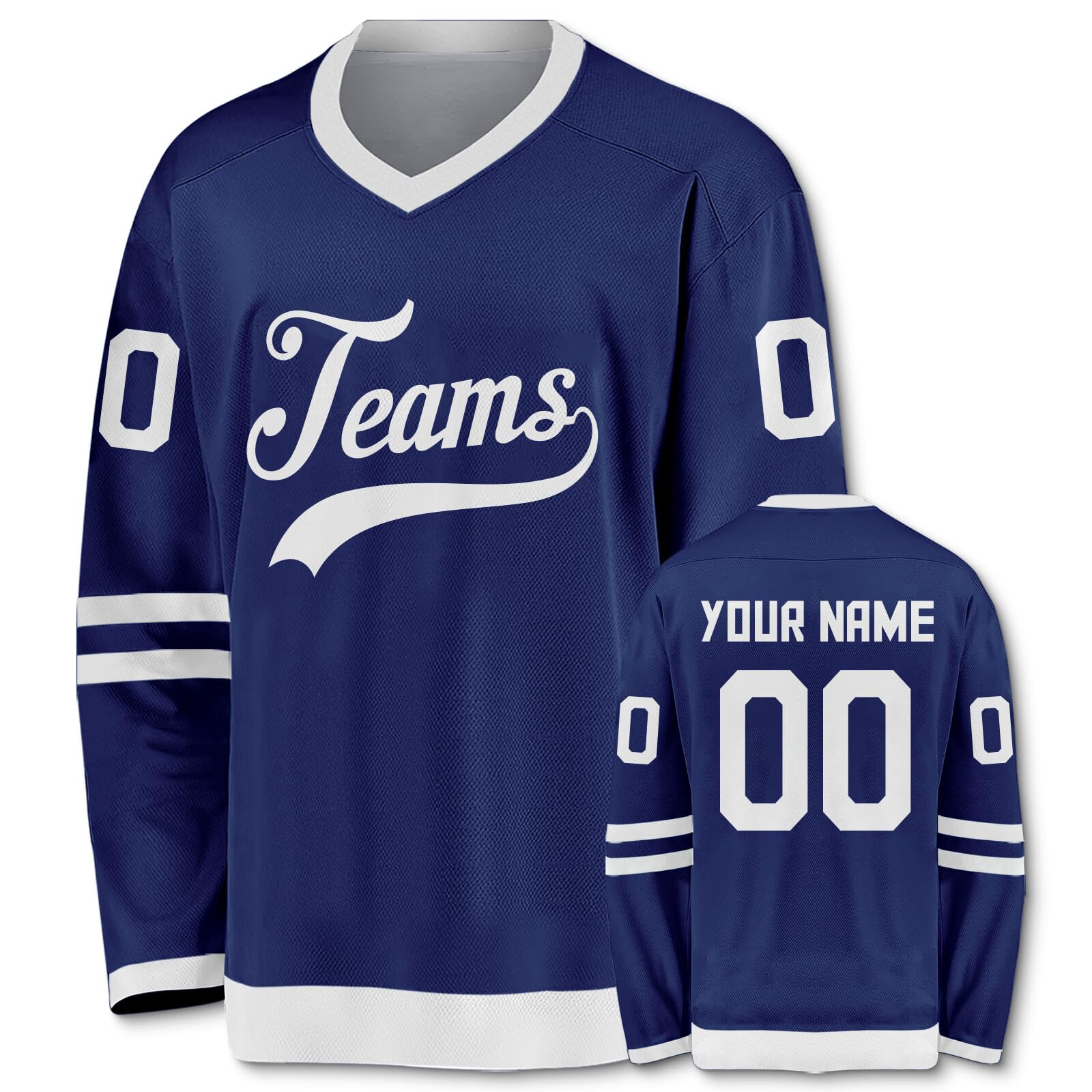 Custom Ice Hockey Jersey Hip Hop Personalized Printed Long Sleeves Hockey Jersey Custom Gift for Men Women Youth Kid