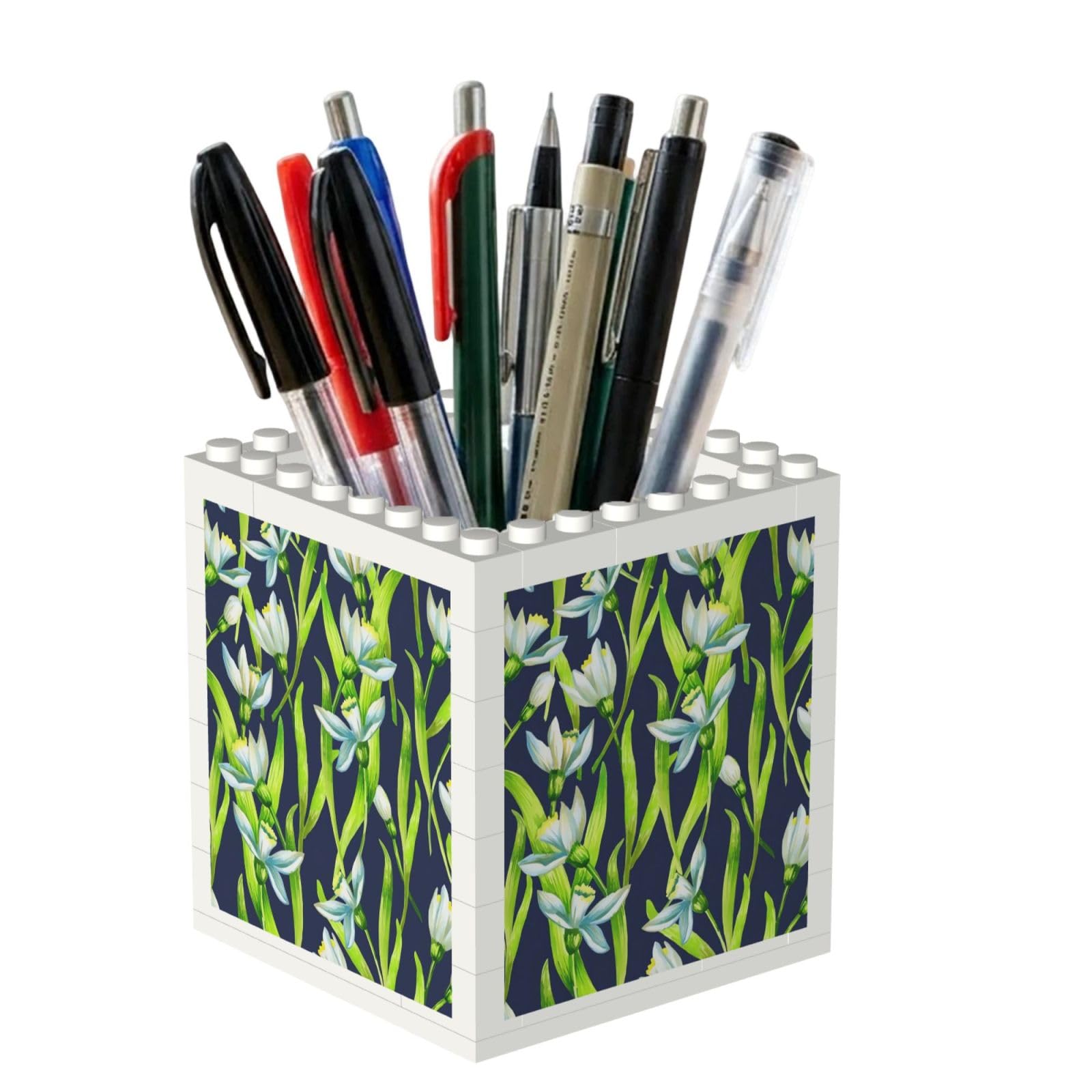 Poadnly Snowdrop Flowers, Pen Pot Pencil Holder for Office Home School, Compact Desk Organiser for Office Stationery