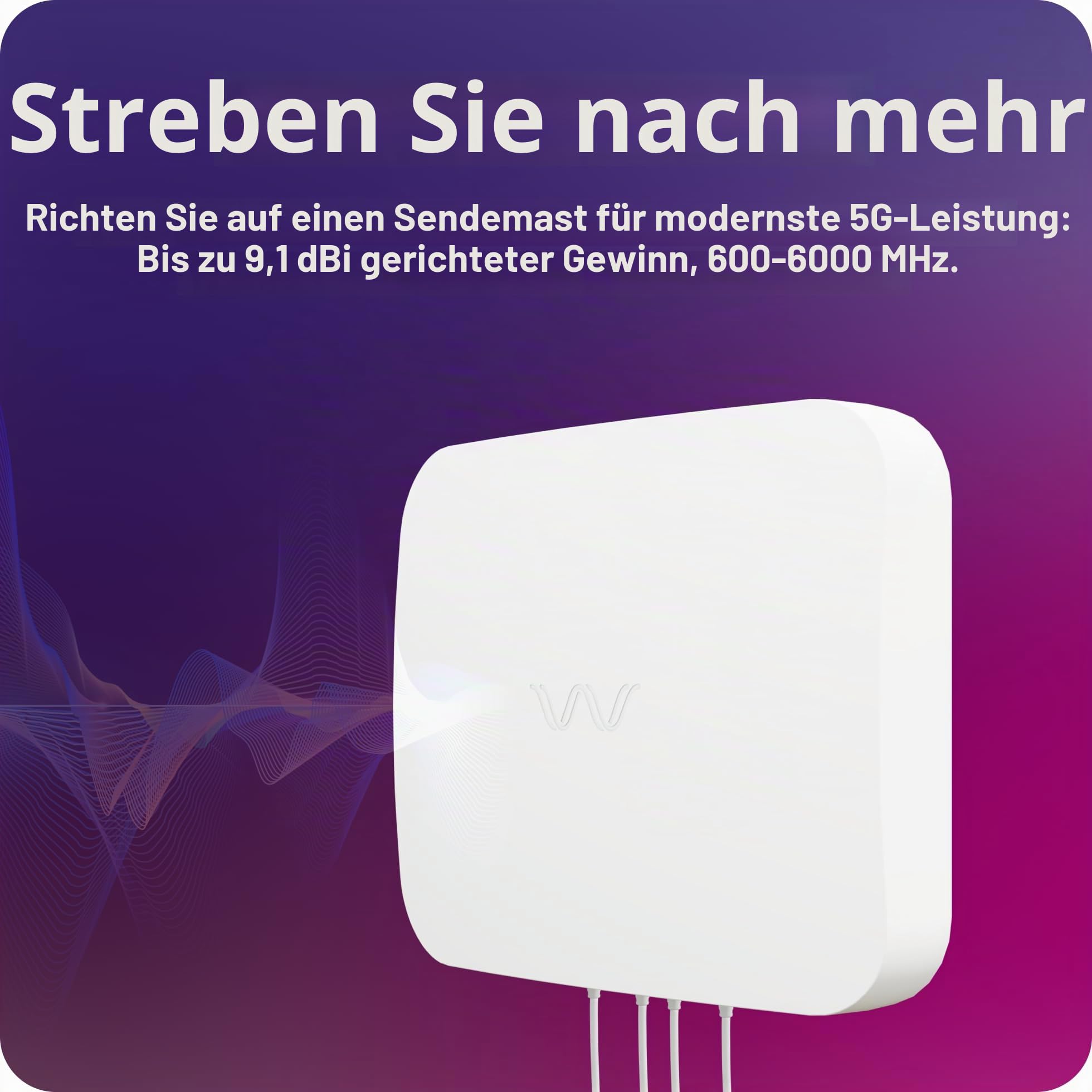 Waveform QuadPro MIMO 4x4 Panel High Gain Antenne für 4G & 5G Cellular Hotspots, Router und Gateways, für Vodafone, Deutsche Telekom und O2, nur Antenne