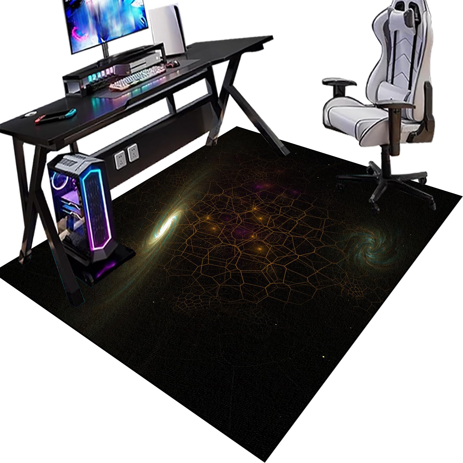 90 x 120 cm Gaming Tappeto Sedia Tappeto salvapavimento Antiscivolo Tappeto per Sedia Gaming per pavimenti in legno Tappeto Protettivo Sottosedia Tappetini per Sedie Ufficio Tappeto Sedia con Ruote