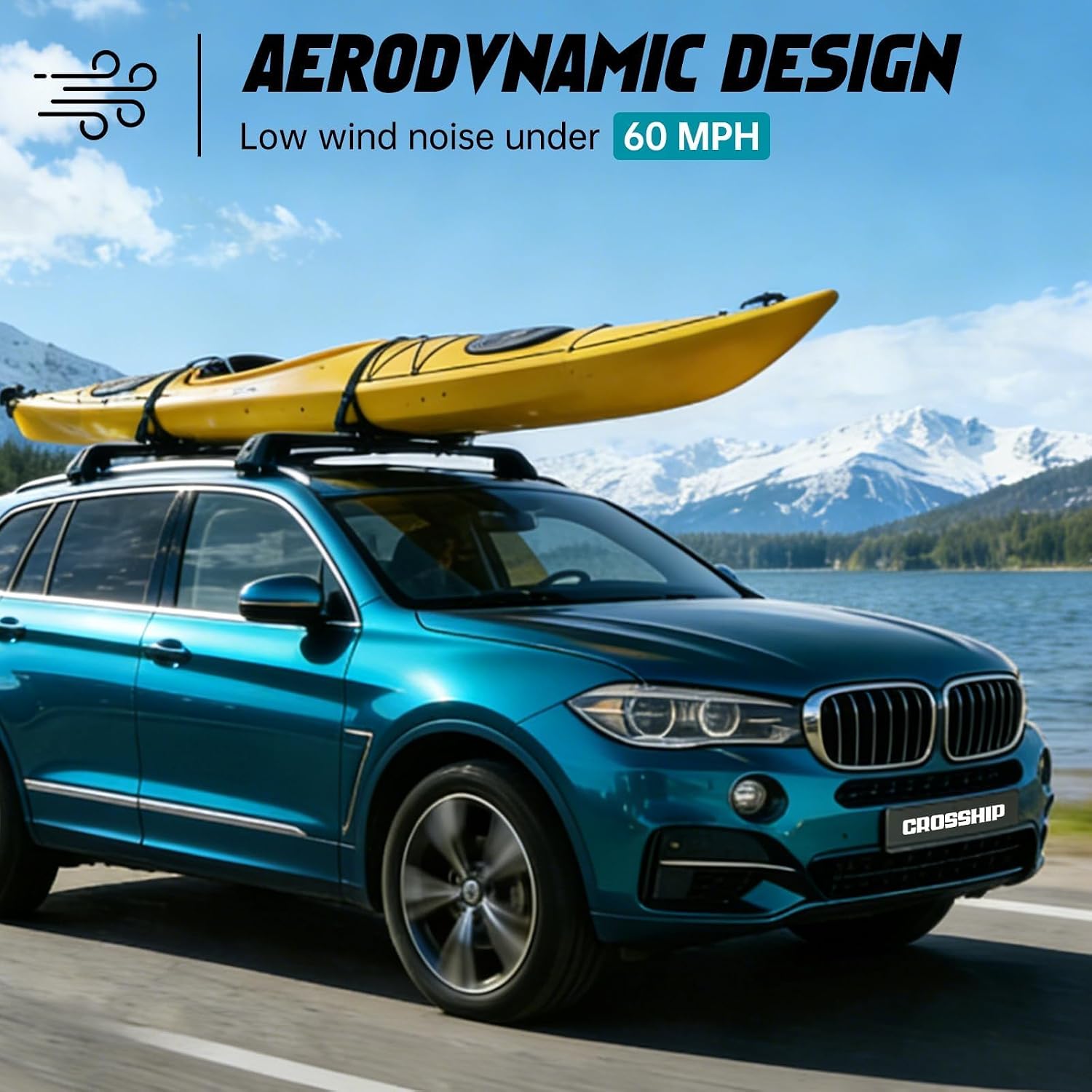 Lockable Roof Rack Cross Bars Compatible with BMW X5 G05 2019 2020 2021 2022 2023 2024 2025 2026, Heavy Duty Aluminum Crossbars, Anti-Theft Roof Bars for Rooftop Cargo Luggage Kayak Bike