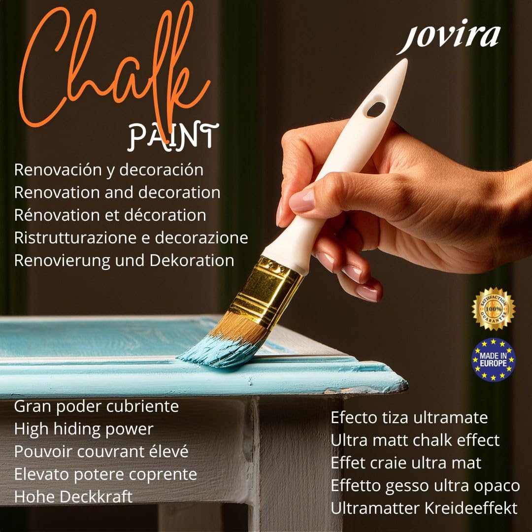 JOVIRA PINTURAS Chalk Paint, Pittura al Gesso, Matte all' Aqua, Rinnova il tuo arredamento con creatività. (375 Millilitri, Bianco Antico)