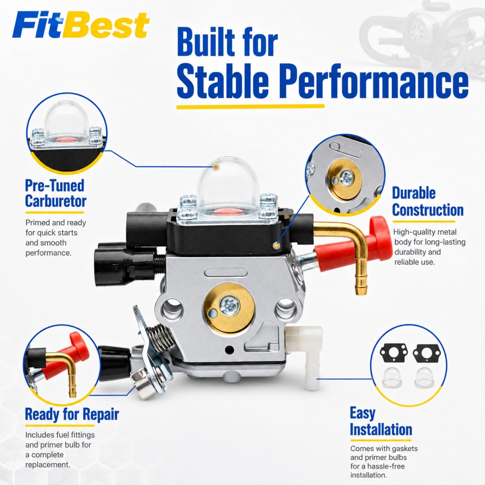 Amazon.com: FitBest C1Q-S225 Carburetor Kit for Stihl HS81 & HS86