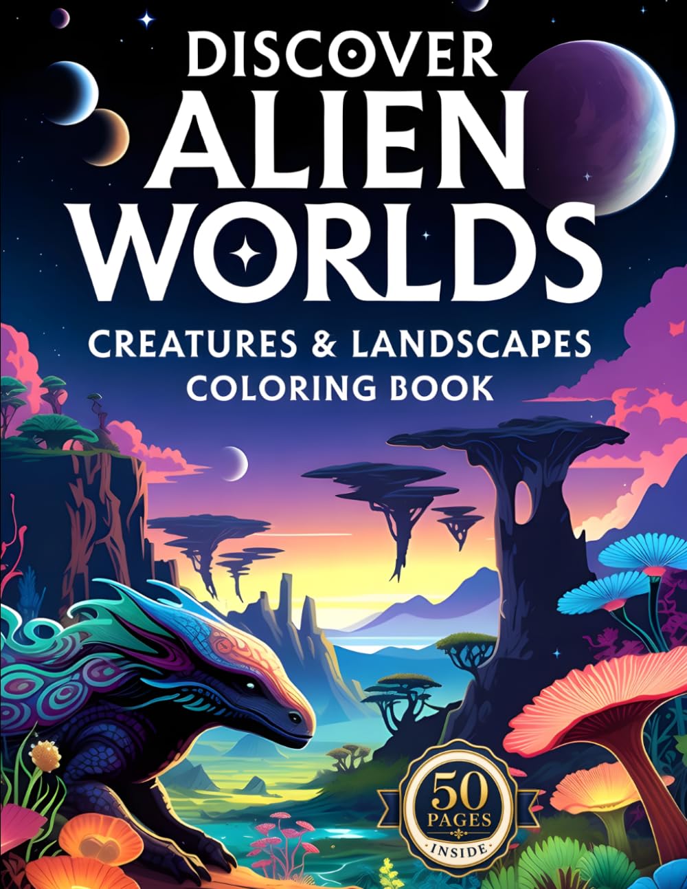 Discover Alien Worlds Creatures & Landscapes Coloring Book: A Relaxing Coloring Escape Into Alien Nature (Fantasy Coloring Collection – A World of Magic & Imagination!)
