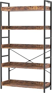 HCHQHS Adjustable Industrial 5-Tier Bookshelf