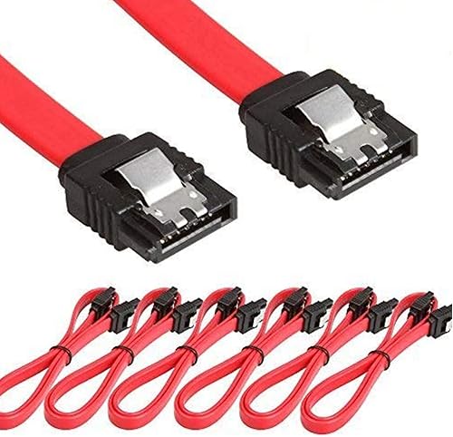 Paquete de 6 cables SATA III rectos 6.0 Gbps 18 pulgadas (rojo)