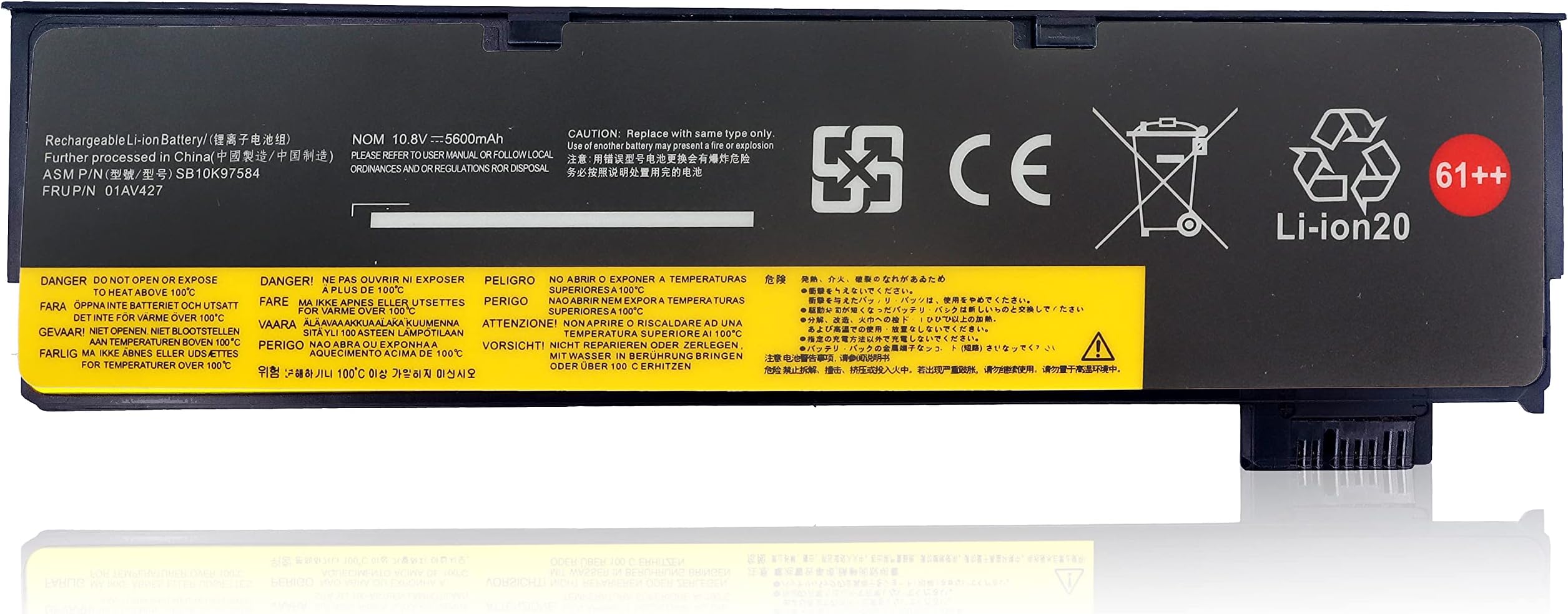 01AV427 01AV425 SB10K97584 T470 T480 61++ Laptop Battery Replacement for ThinkPad T470 T480 P51S P52S T570 T580 A475 A485 TP25 Series 01AV422 01AV428 01AV492 01AV490 SB10K97585 5600MAH
