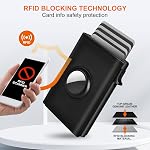 AirTag Wallet for Men, Minimalist Credit Card Holder for Apple Air Tag, RFID Blocking, Pop up Card Case, Premium Genuine Leather, Smart, Slim, 9-14 Card Capacity | ID Window | Cash Slot