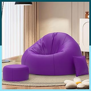 Biggie Bean Bag with Beans Filled 4XL Bean Bag Sofa with Free Cushion and Footrest - Official : ZenZephyr Combo (Matching Price In India