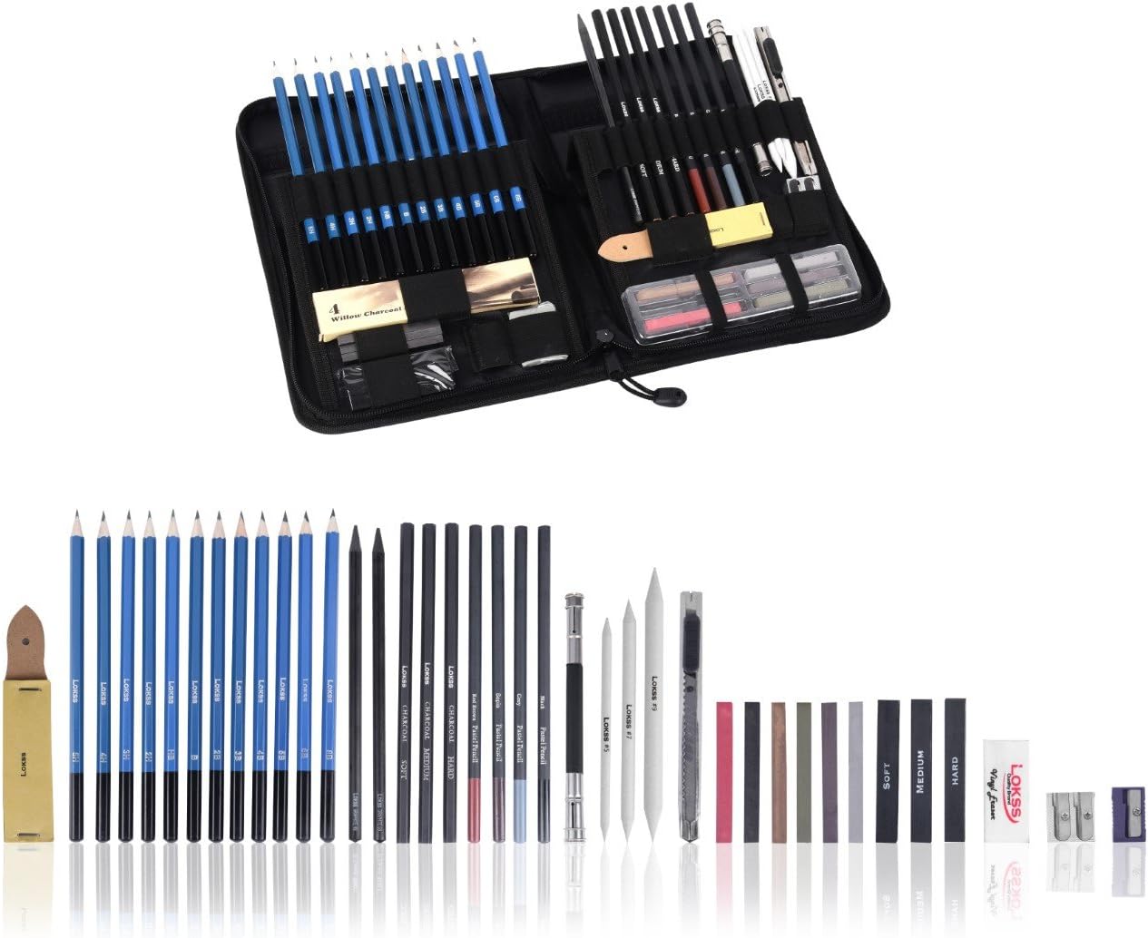 LOKSS® 48 pieces Professional Sketching Art Set