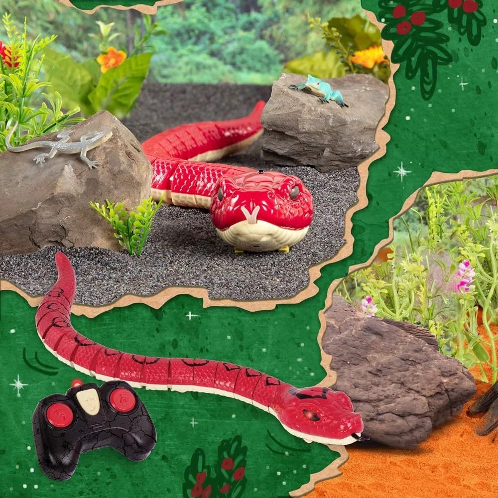 Terra by Battat – Rainbow Boa Infrared Remote Control Snake with Light – Up Eyes, Electronic Animal Toy and Playset for Kids, Realistic Reptile, Fun and Interactive, 6+ Years