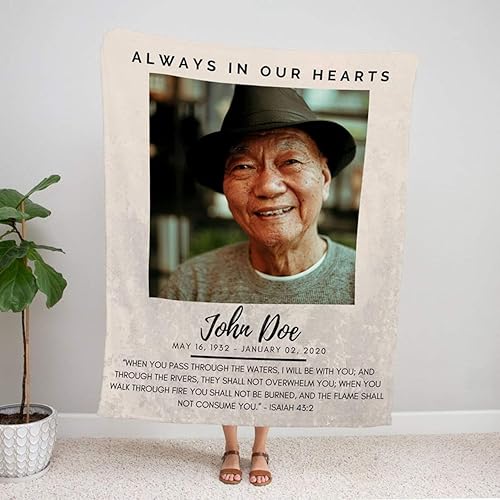 Miniatura 4 de Manta personalizada con foto de condolencias en memoria de un ser querido, regalo de recuerdo para la abuela perdida, manta conmemorativa
