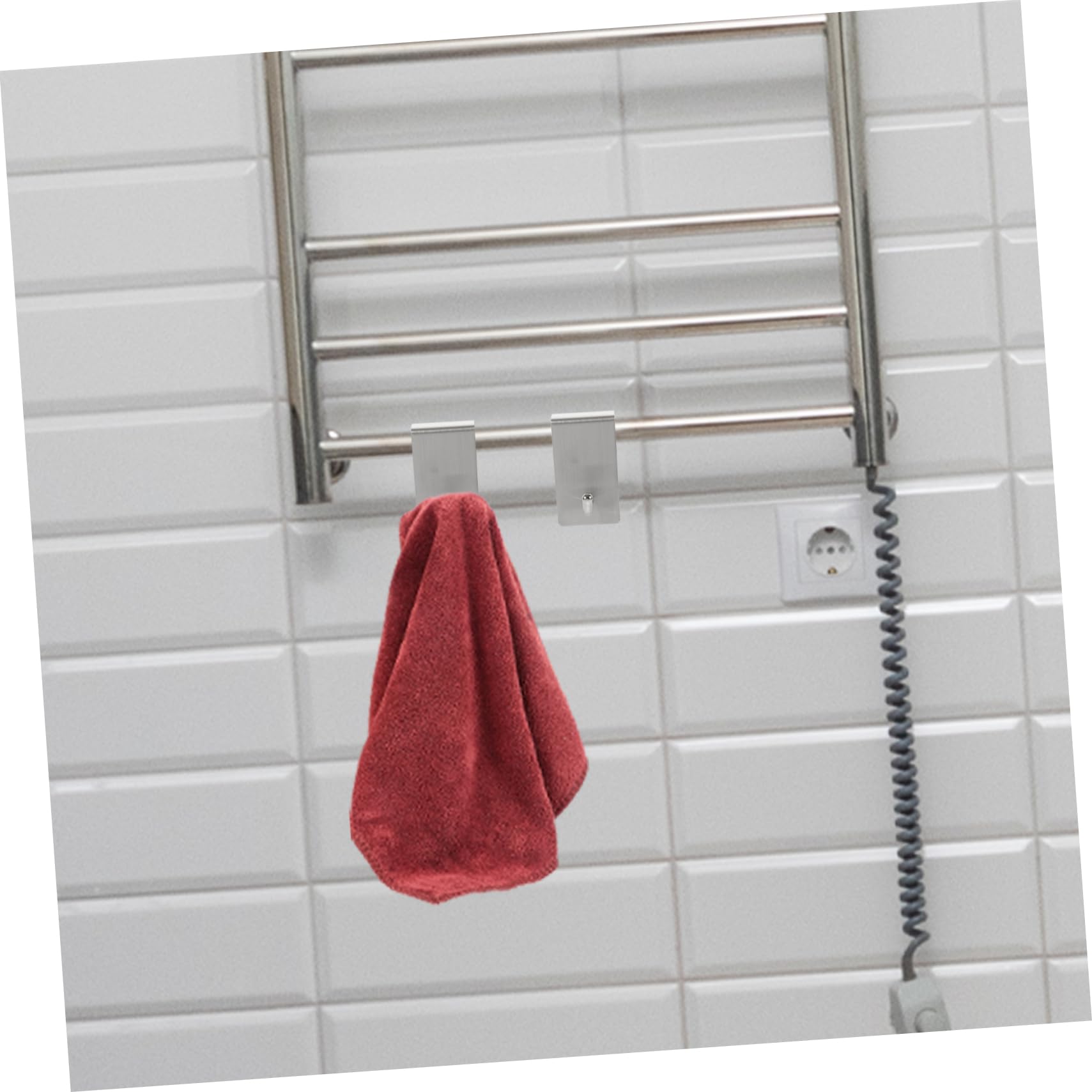 OSALADI 5piezas Gancho De Puerta Doble Para Baño Soporte Inoxidable Resistente Sin Perforación Para Colgar Toallas Cocinas Dormitorios y Oficinas