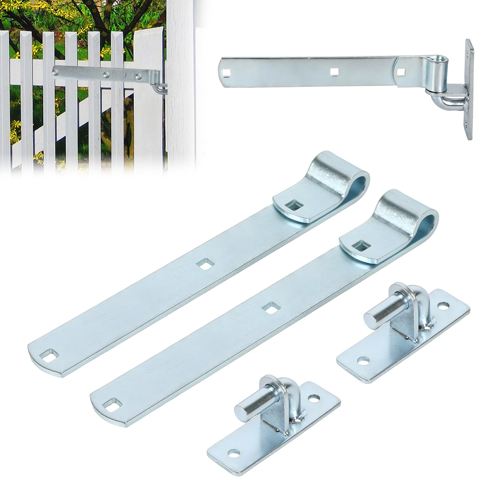 300 mm di bandella per porta con cardine, 2 x cerniere per porta a carico pesante in nastro zincato 300 mm (12 pollici), zincato Cerniera per cancello da giardino, bandella per porta, per porte