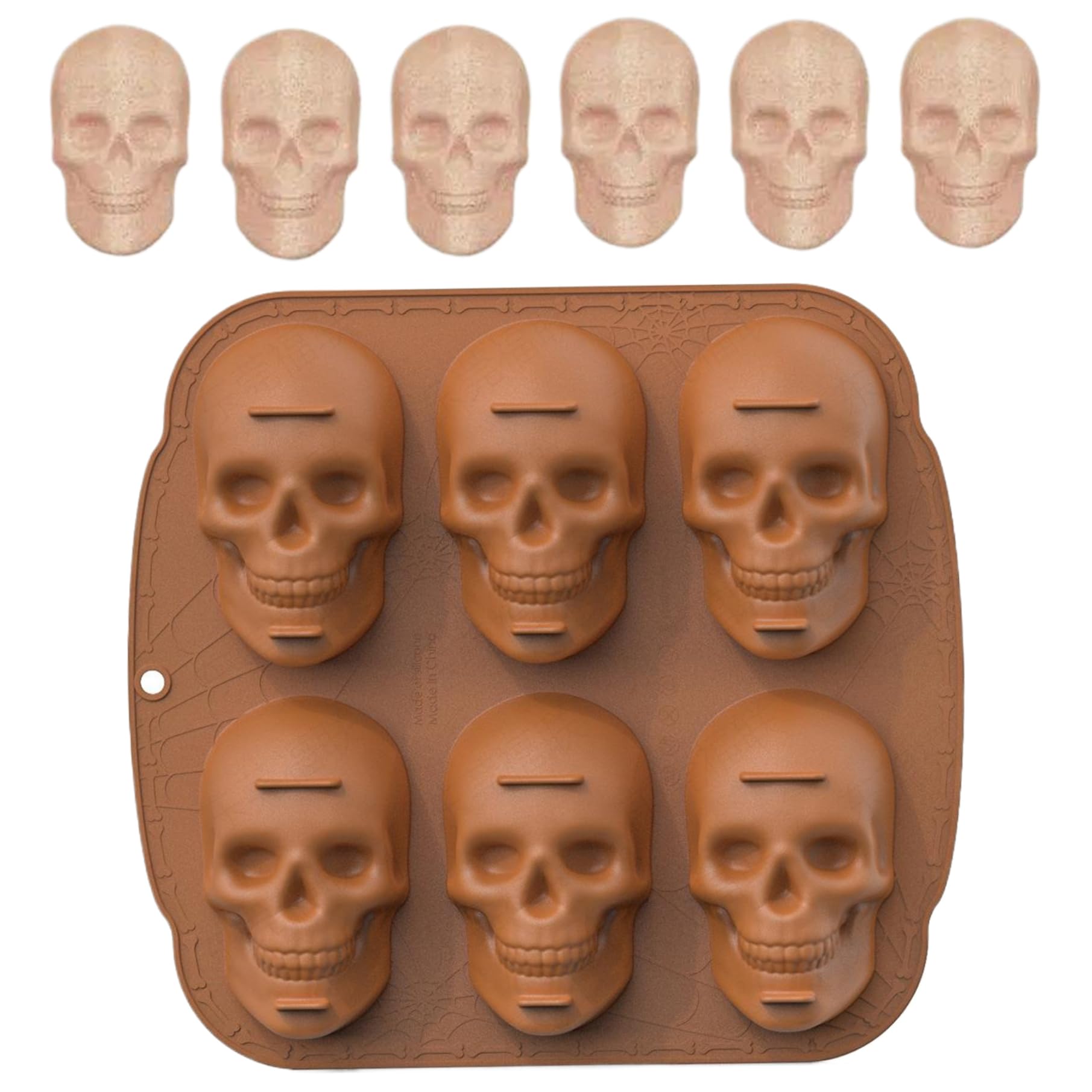 Moule silicone Halloween facile à démouler pour éviter de casser vos biscuits crâne