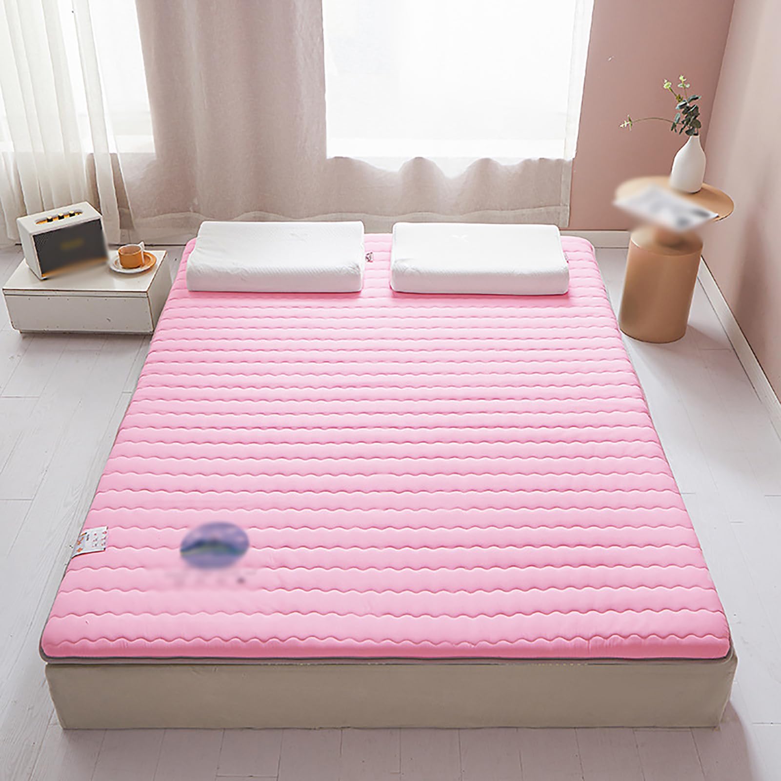 Japanese Floor Mattress, Thicken Sleeping Futon Mattress Foldable Tatami Floor Mat Roll Up Guest Mattress Floor Bed Folding Portable Camping Mattress,B,90x200cm