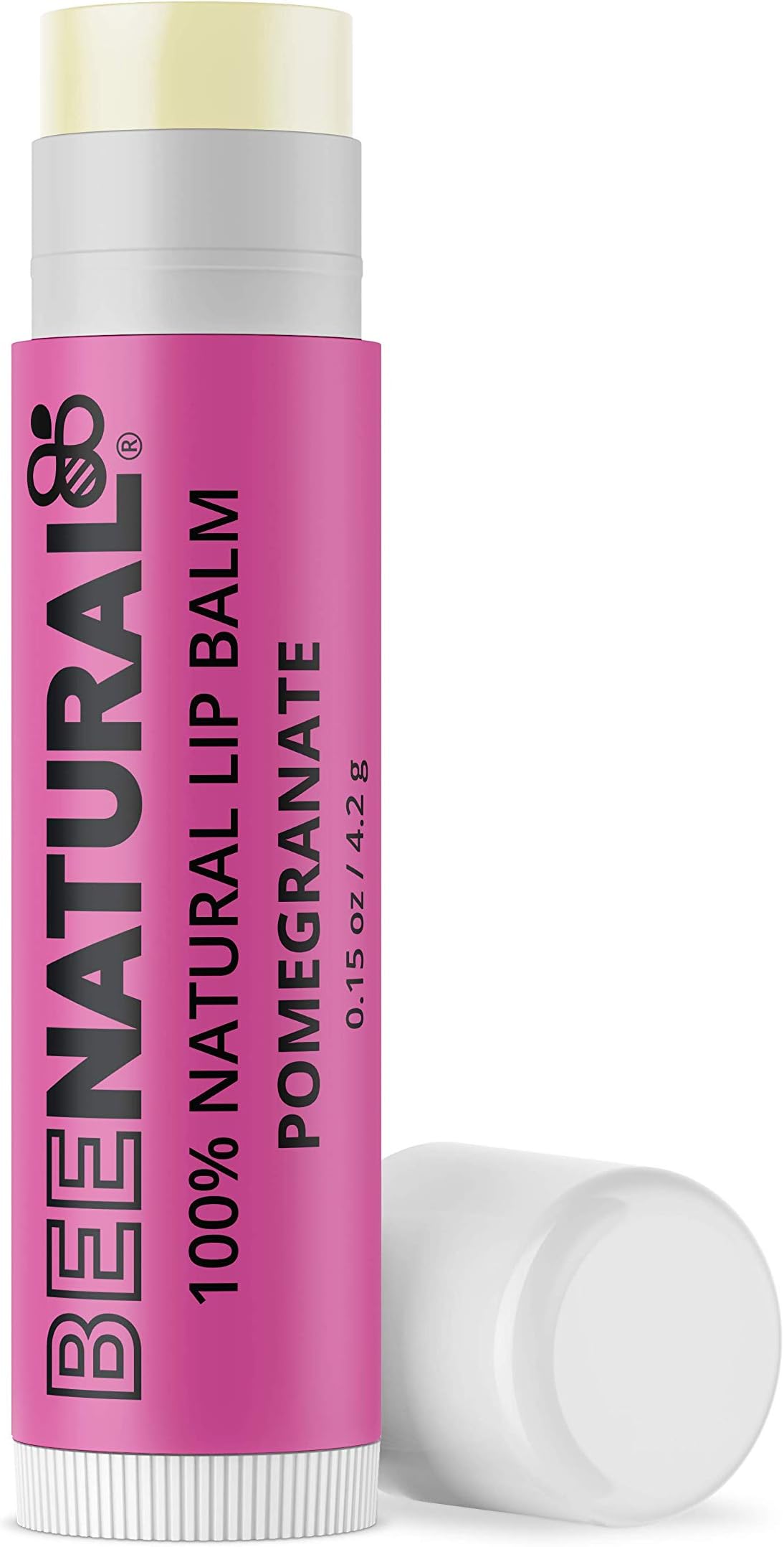 Bee Natural - 100% Natural Moisturising Lip Balm, Pomegranate Flavour, 4.2g