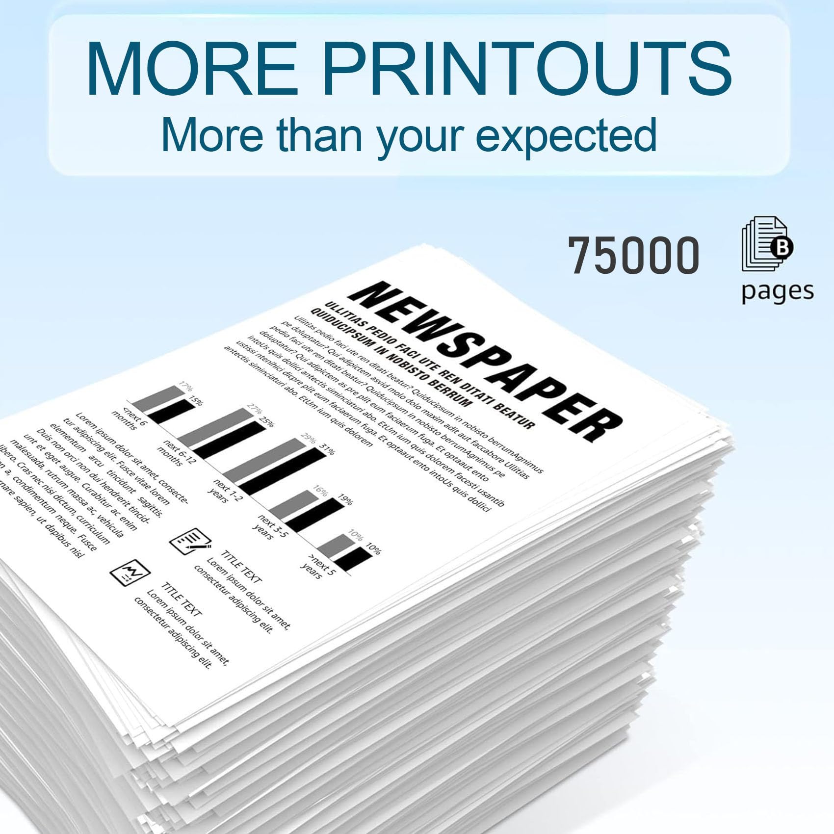 Per Lexmark M3350 XM3350 Unità tamburo Tamburo di imaging compatibile 66S0Z00 Elevata capacità 75.000 pagine,2PC-Black