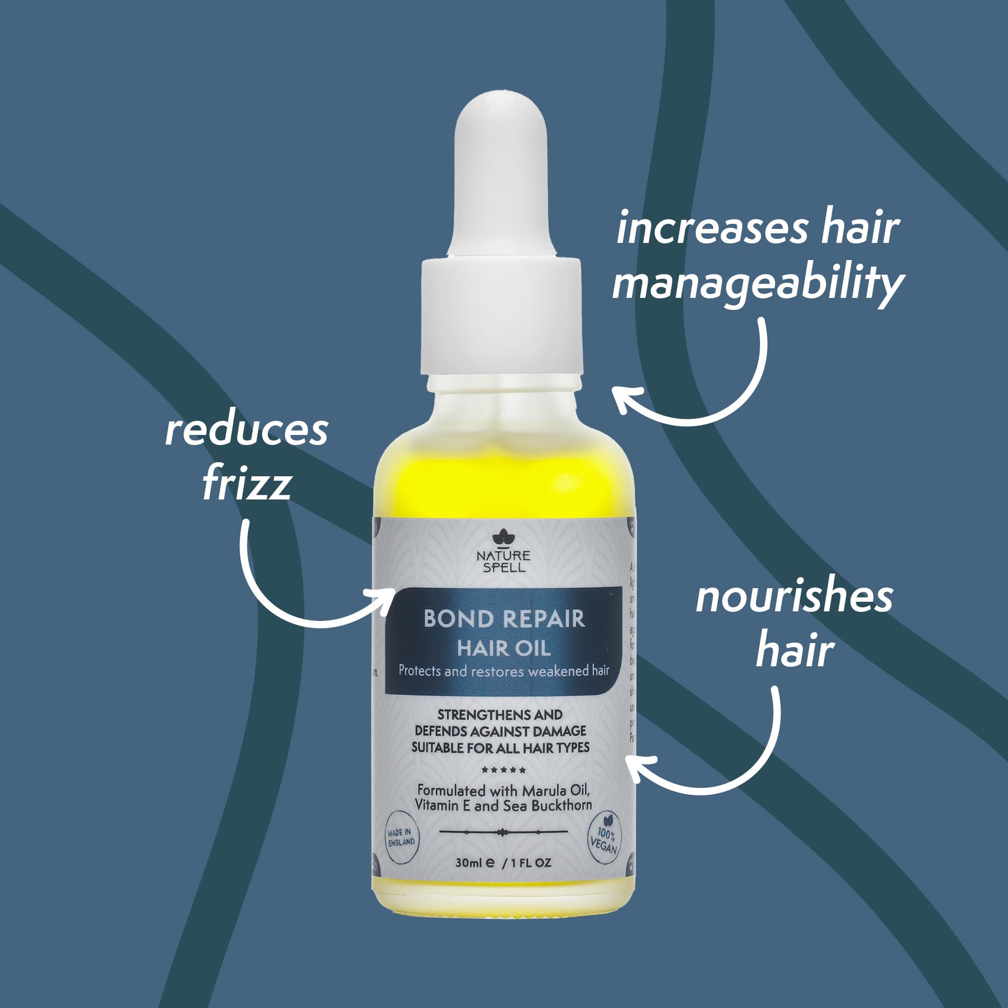 Nature Spell Bond Repair Hair Oil, Prevents Damage & Restores Hair Structure, Infused with Arginine - Image 2