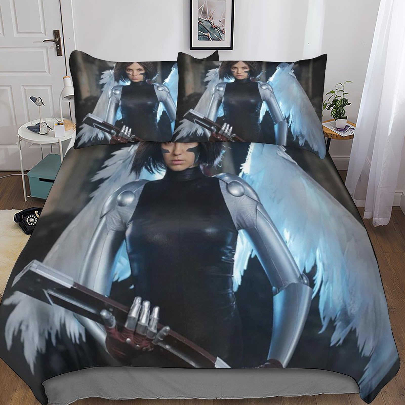 Housse de couette Battle Angels lit double 200x200 zippée pour un lit impeccable