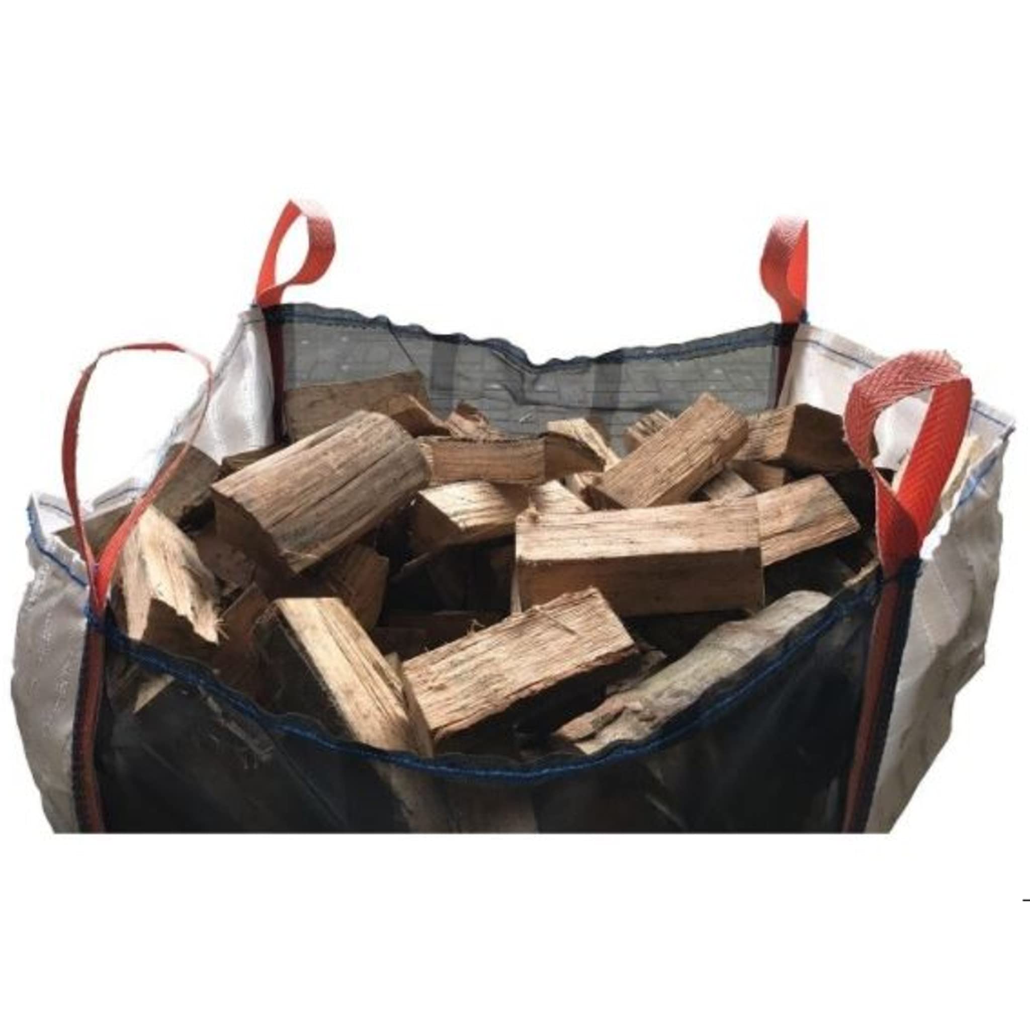 Bricoloco Sacco Rafia Grande Ventilato per Legno 90x90x90 cm Big Bag Multiuso Carico 1 Tm Densità 160 gsm Borsa Grande con Zanzariera per Legna BigBag 4 Maniglie Rinforzate 730 Litri (1)