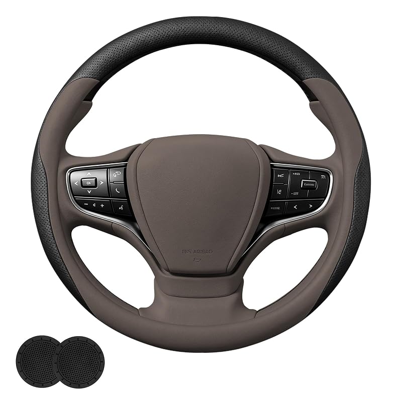 Capa para Volante em Couro Nappa Marrom Escuro para Lexus RX, NX, TX, ES, GX, IS e Outros Modelos Erivis