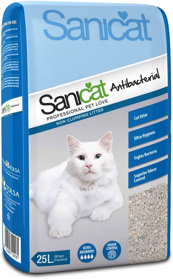 (2 Pack) Tolsa - Sanicat Antibacterial Cat Litter 25L