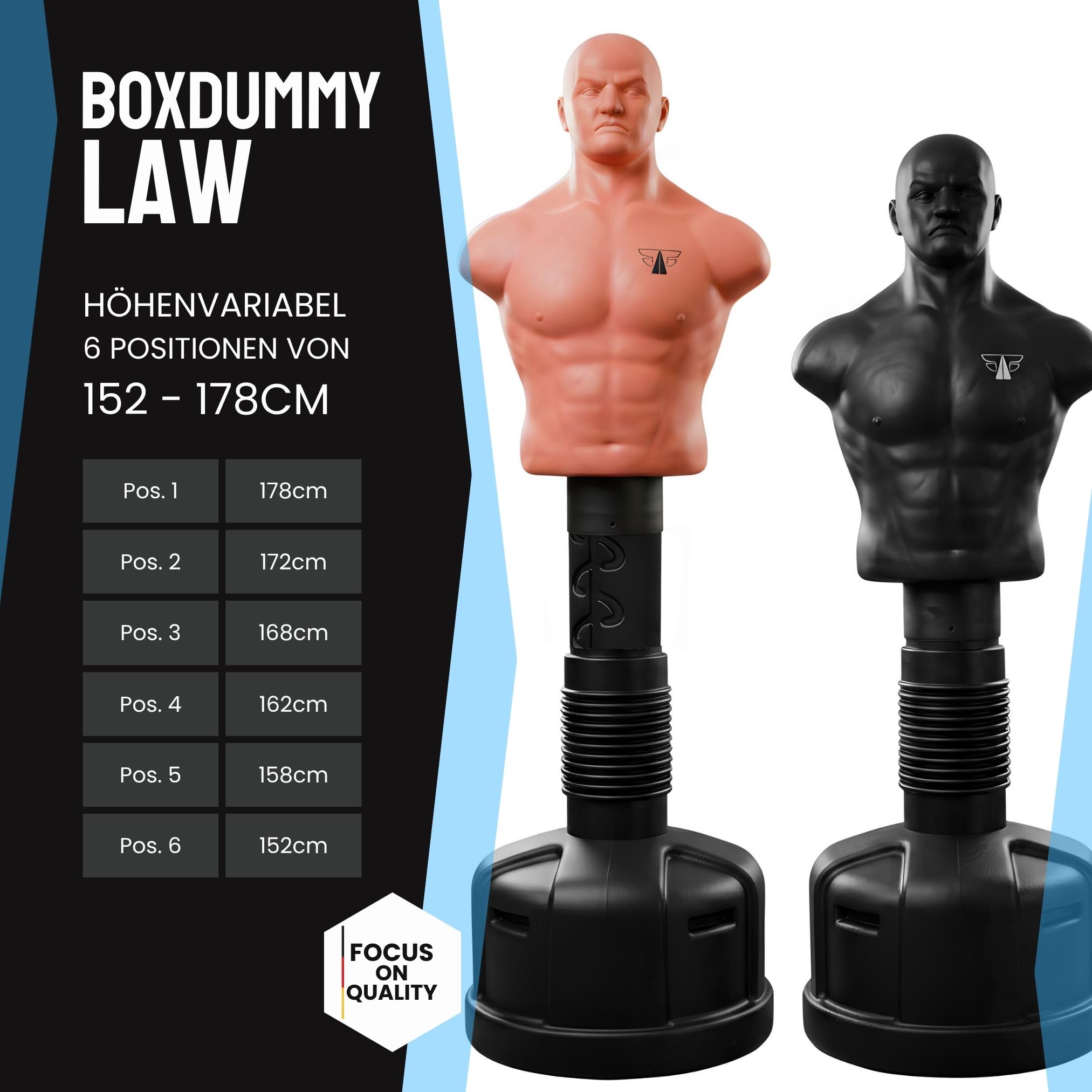 FOX-FIGHT Law Box Dummy Boxdummy Standboxsack Boxpuppe Höhenverstellbar