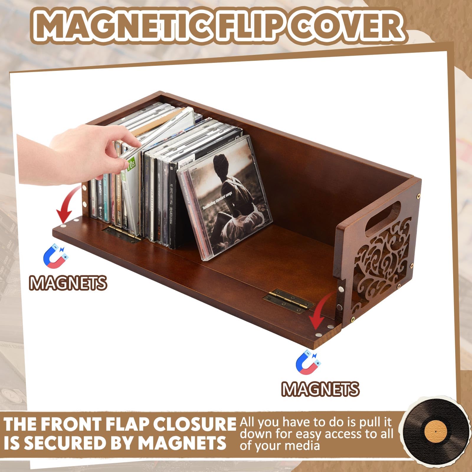 Amazon.com: CroBlissful 2 Set Wooden Cd Holder, Stackable Cd