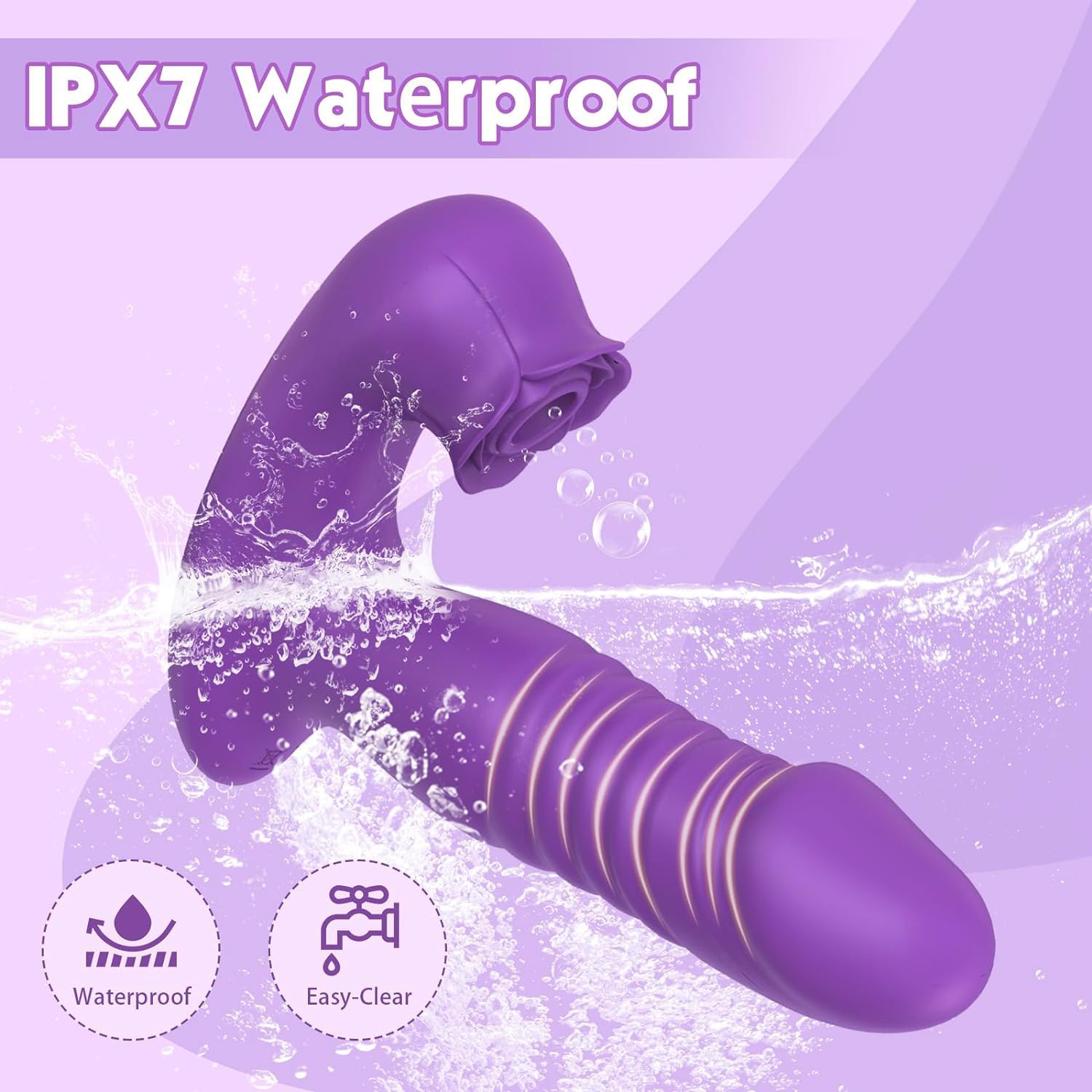 Vibromasseurs Feminin Clitoridien Suceur va et vient,Femme Sextoýs Couple Plaisir Femme avec 10 * 10 modes de réglage Gode femme Sex toys avec Imperméable à l’eau, rechargeable