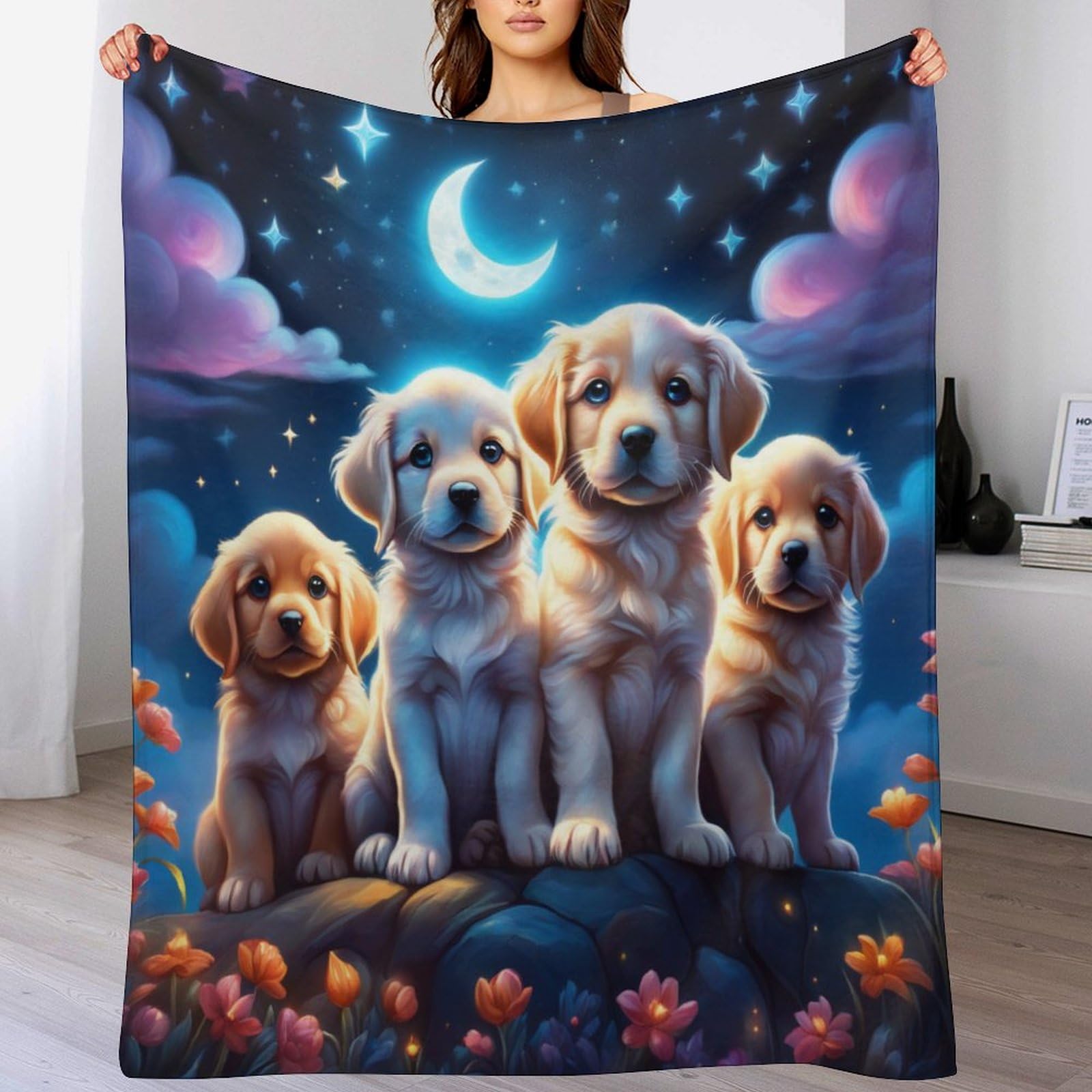 Jeté de canapé polaire chien couverture haut de gamme douce et chaude