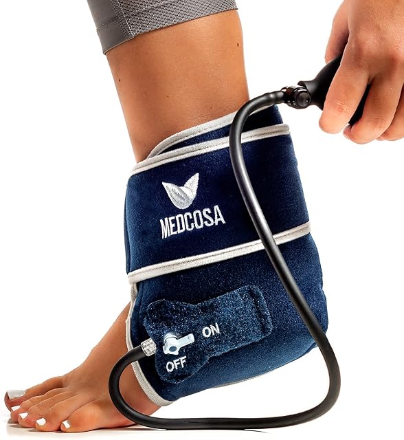 Medcosa Ankle Compression Ice Pack | Pump it Up with Our Foot Wrap for Plantar Fasciitis | Compress Yourself for Effective Pain Relief