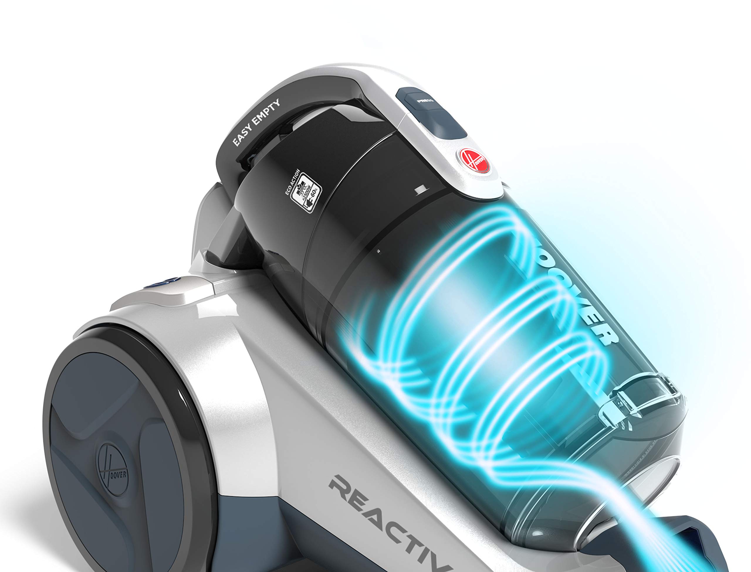 Hoover RC50PAR Aspirapolvere Senza Sacco 4A+, 550 W, 2 Litri, 75 Decibel, Tubo telescopico in Metallo, Blu