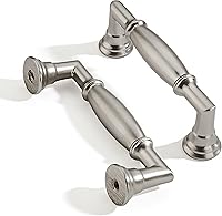 ZAUYX 10 Pack 3 Inch Brushed Satin Nickel Cabinet Pulls - Heavy Duty Solid Zinc Alloy Kitchen Bathroom Handles