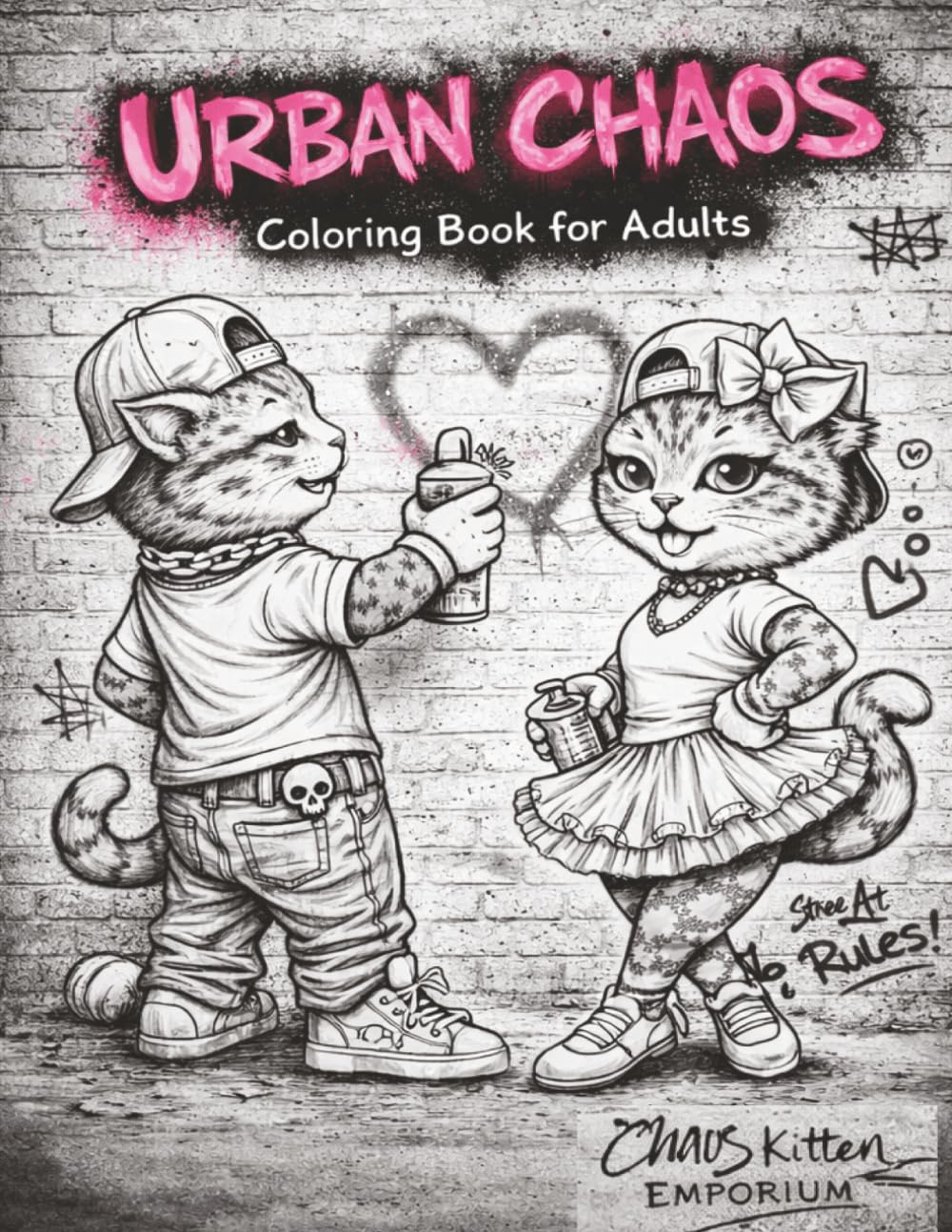 Urban Chaos: Sassy Graffiti Kittens | Coloring Book for Adults